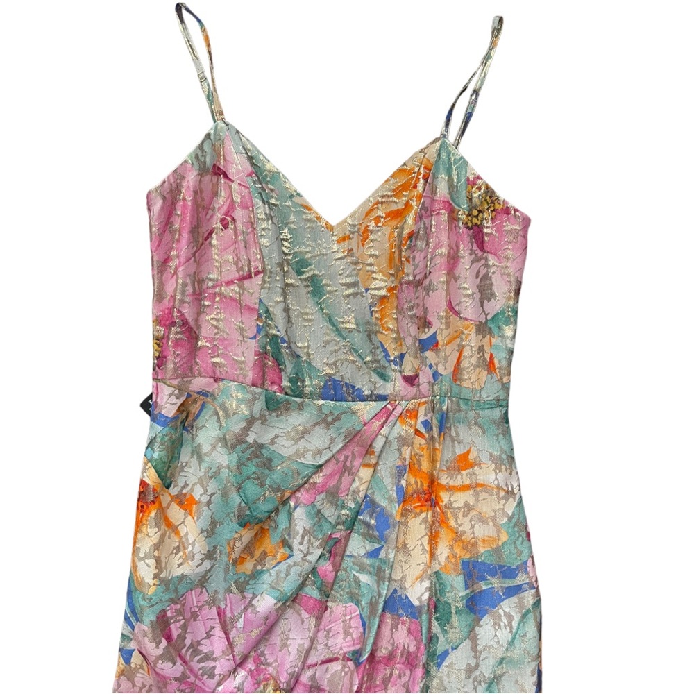 Guess by Marciano Suran Metallic Silk Maxi Dress Size 8